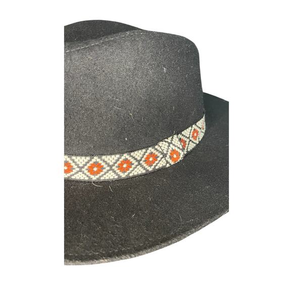 Embroidered Ikat Hat Black - Picture 4 of 6